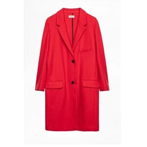 Zadig & Voltaire Marla Coat 2 34 XS Red Peacoat Jacket Academia Prep Capsule